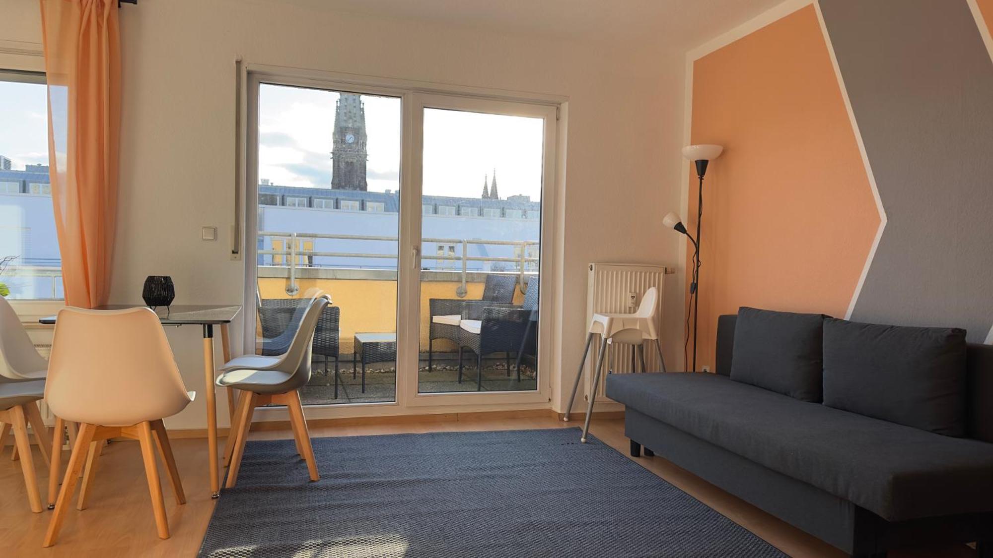 Zentrum - Blick Ueber Daecher Von Apartment Leipzig
